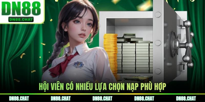 Hội viên có nhiều lựa chọn nạp phù hợp